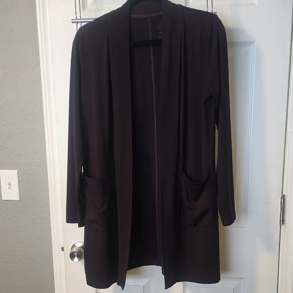 Deep Plum Woolx Paisley Cardigan M - Picture 1 of 3